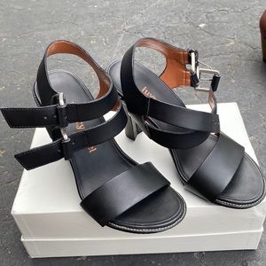 NWOT Luxury Rebel black double strap heels size 7